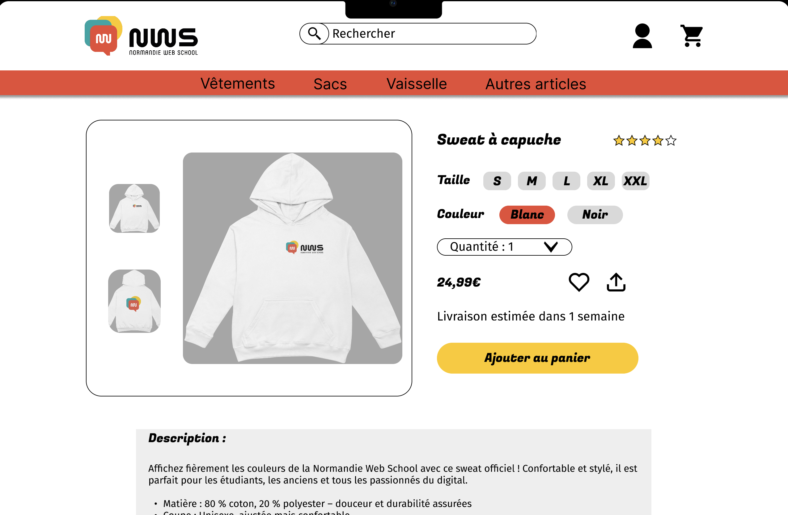 La page produit
